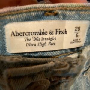 Abercrombie and Fitch 90s straight ultra high rise jeans.